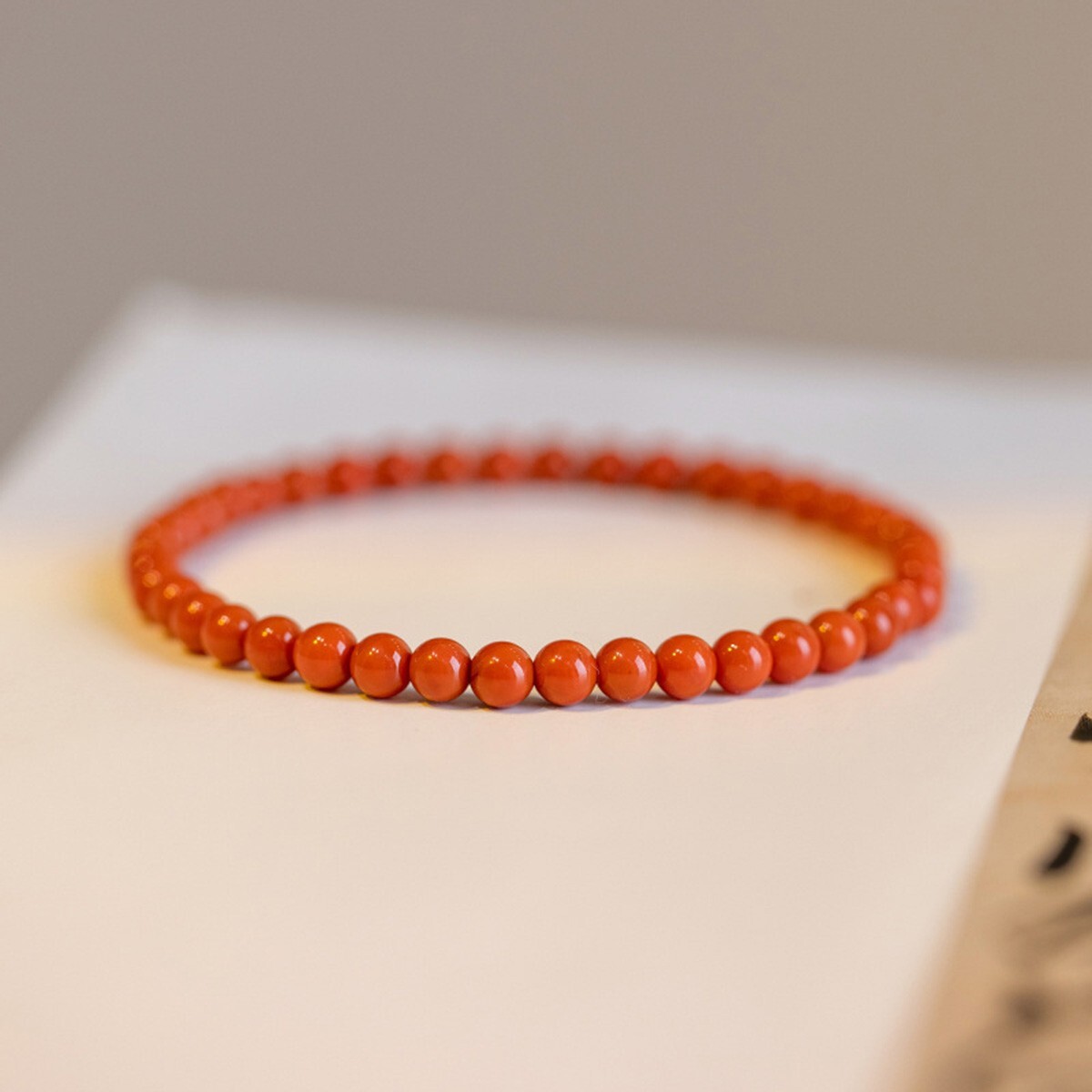 Handmade Natural Red Jasper Elastic Stretch Bracelet 4mm Crystal Gemstone Bead