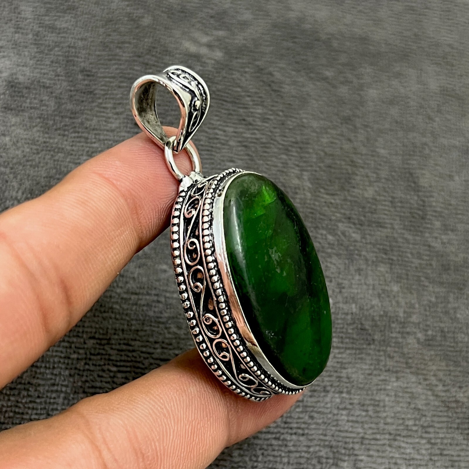 Green Labradorite Gemstone 925 Sterling Silver Handmade Jewelry Pendant 2.10″