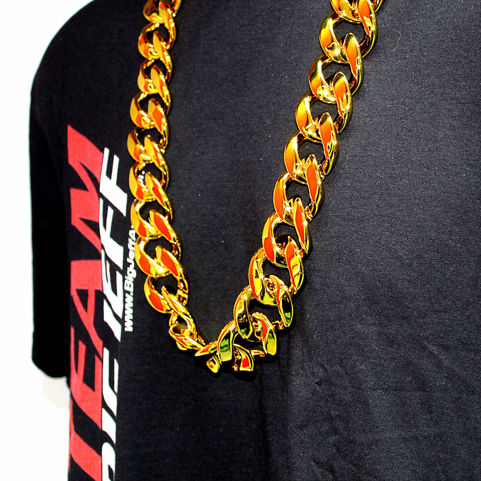 Official Big Jeff Audio 32″ Cuban Link Plastic Fake Gold Chunky Chain Necklace