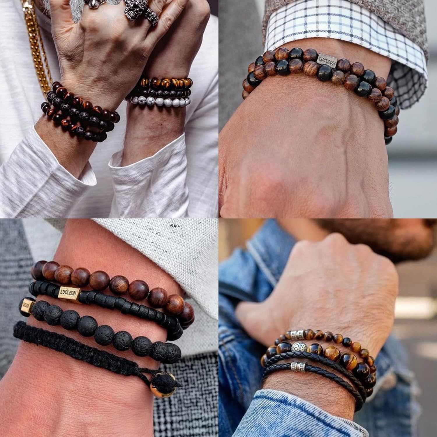 8MM Stretch Bracelet with Tiger Eye Stones – Perfect Jewelry Gift for Him & Her