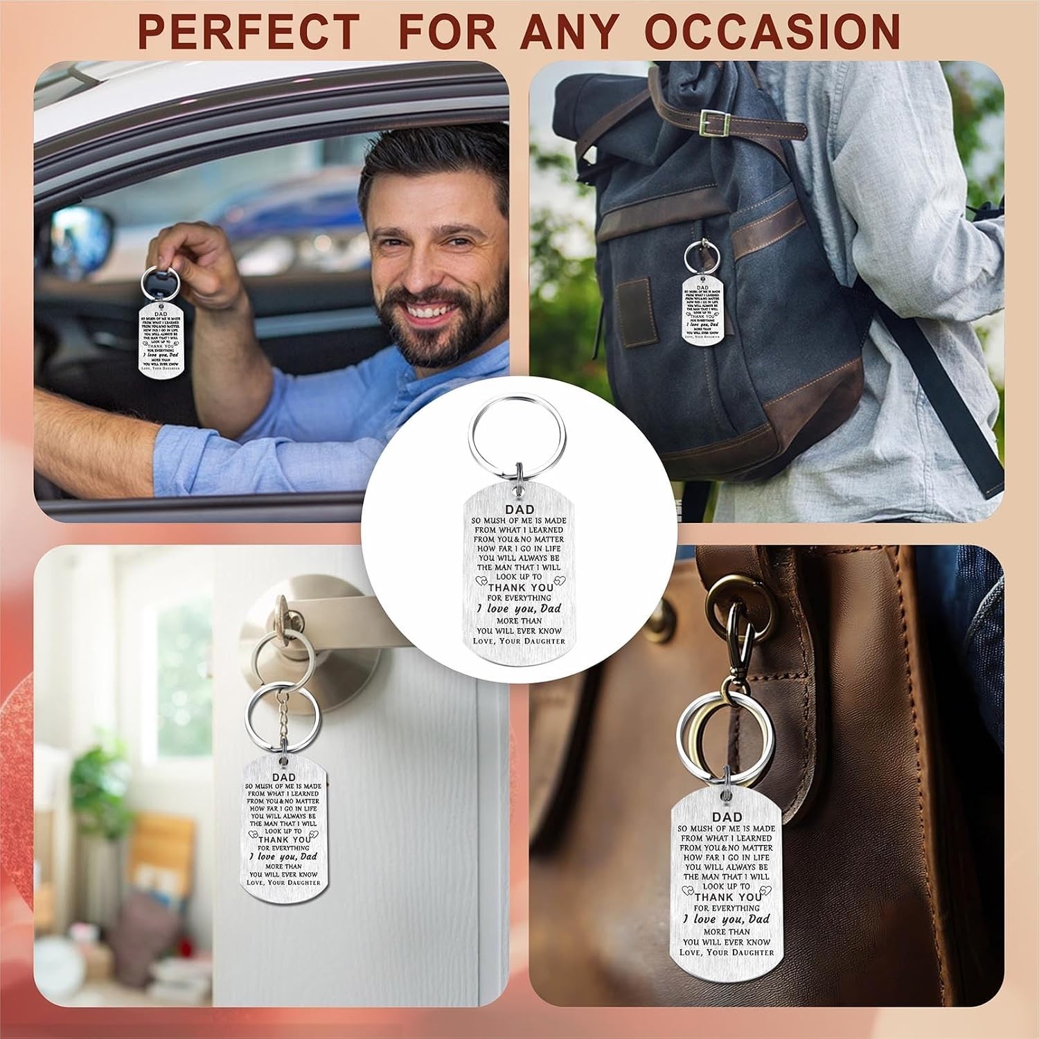 Heartfelt Dad Keychain Gift from Daughter – Birthday & Father’s Day Surprise