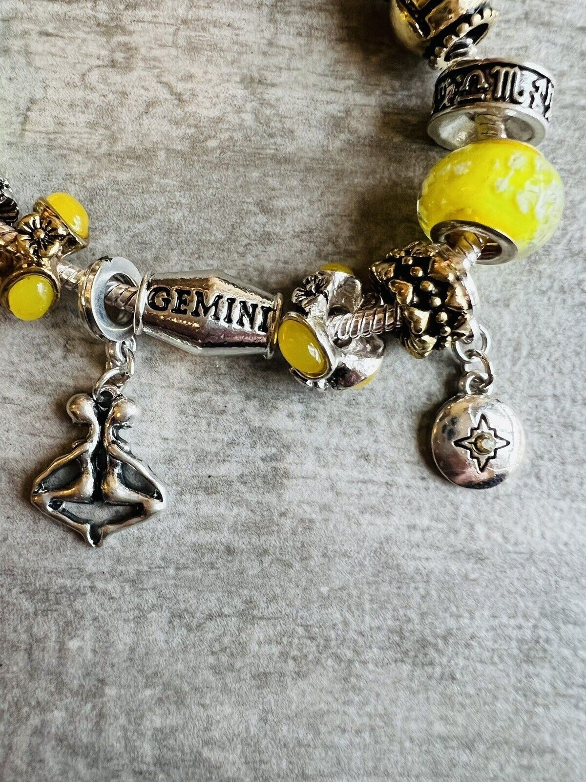 $95 LANDAU Charm Bracelet Enamel Glass Beads GEMINI Horoscope NEW Designer Gift