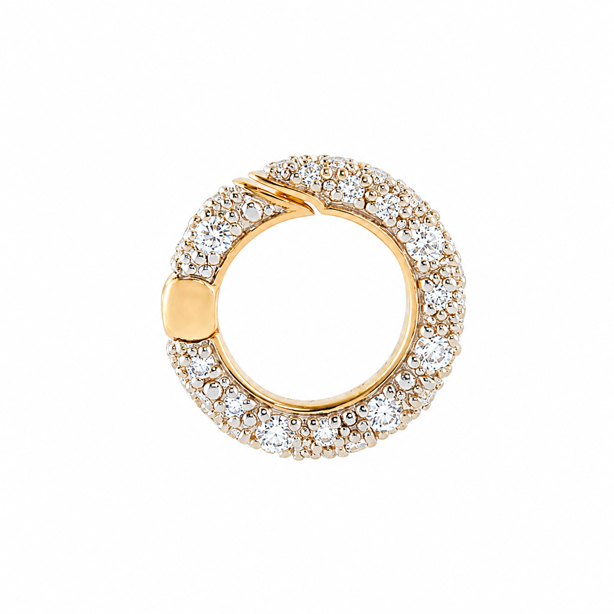 Circle Charm Lock Pendant With CZ Brass Metal Fashion Jewelry for gift