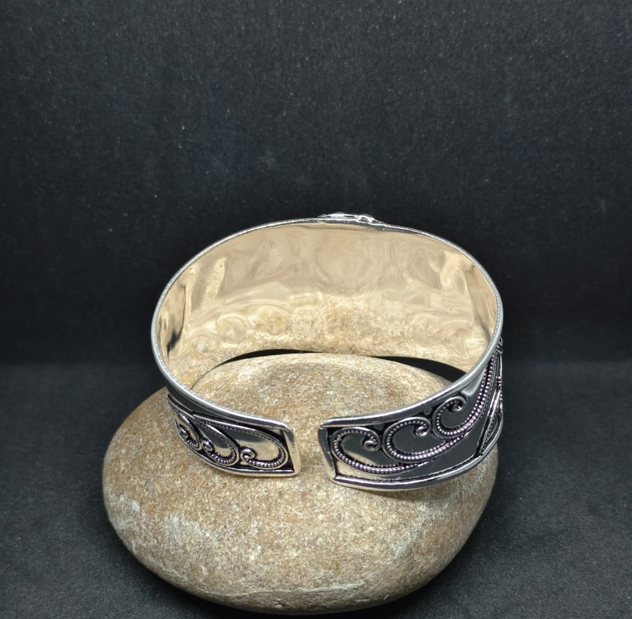 Handmade Ammolite Cuff Bracelet 925 Sterling Silver Bangle