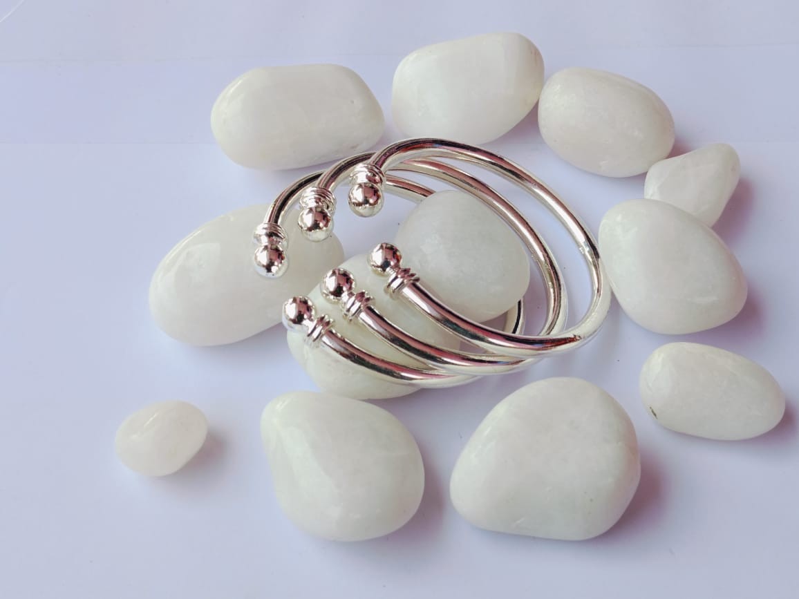 Open cuff bangle Solid 925 Sterling Silver HeavyWomen Flat Bangles Bracelets