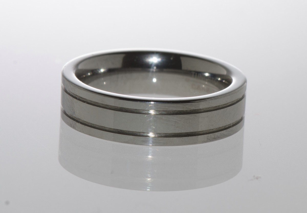Mens Tungsten Ring 6mm Band Carbide Polished Shiny Flat Double Grooved