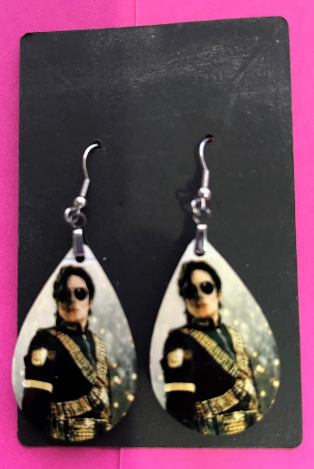 Michael Jackson 1.75 inch Dangling Earrings NICE NEW