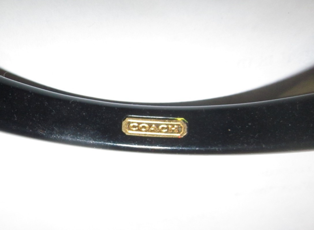 Coach 1/2″ Blue Gold Plated Dome Rivets Resin Bracelet Bangle HTF Rare