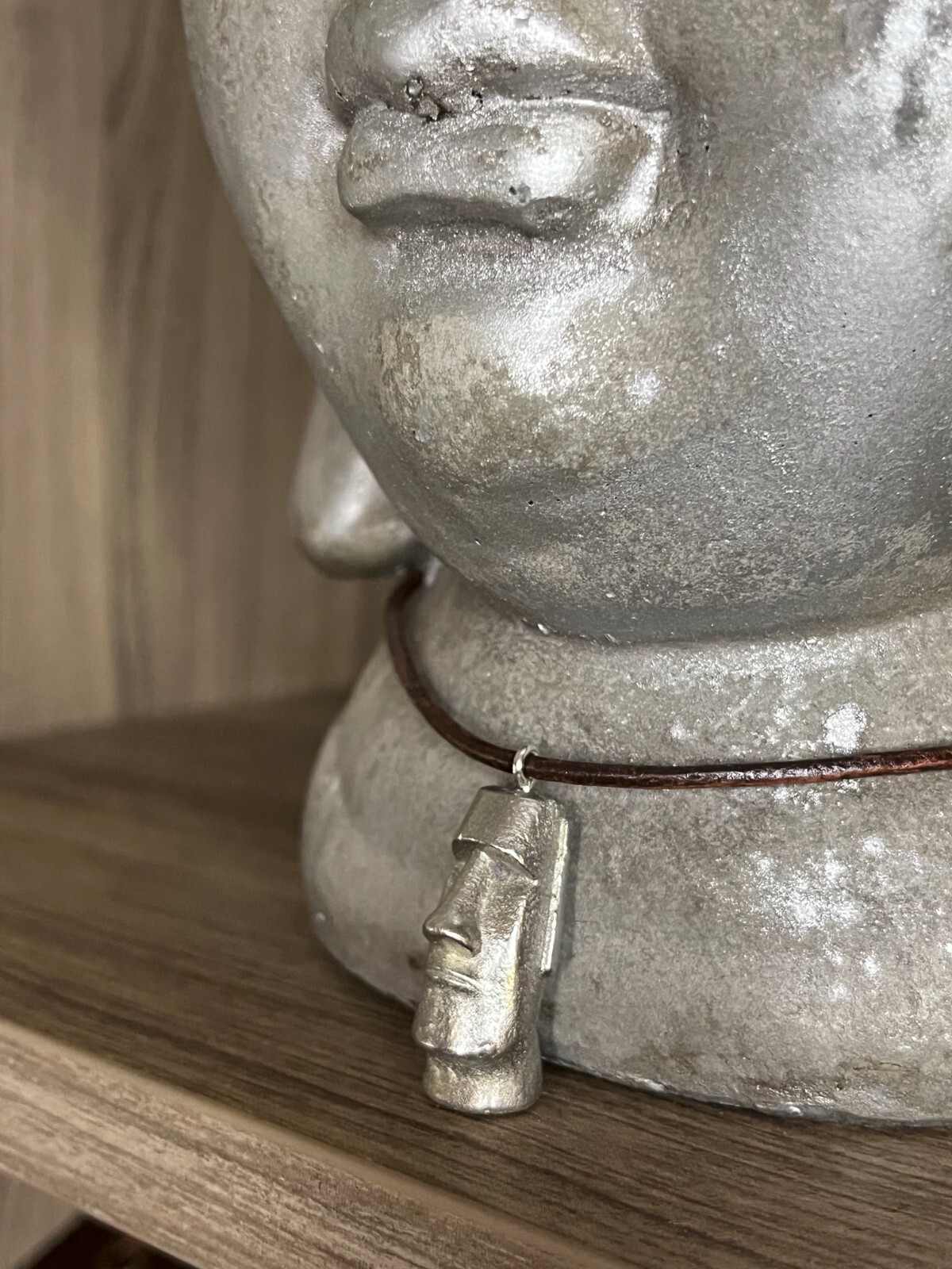 Metal Casted Easter Island Statue Necklace Design
