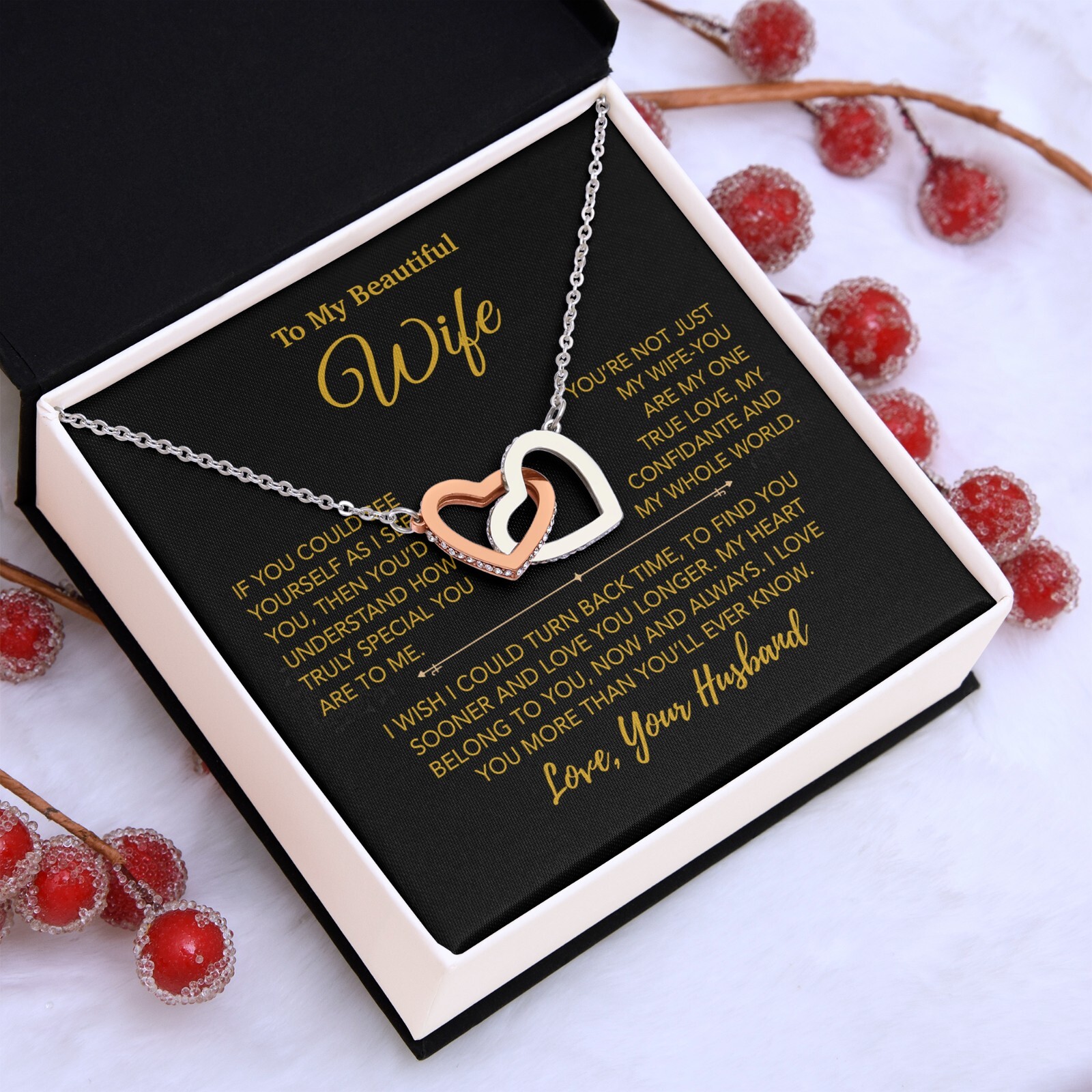 To My Wife Necklace, Vanlentines Gifts For Women, Anniversary Gift For Wife