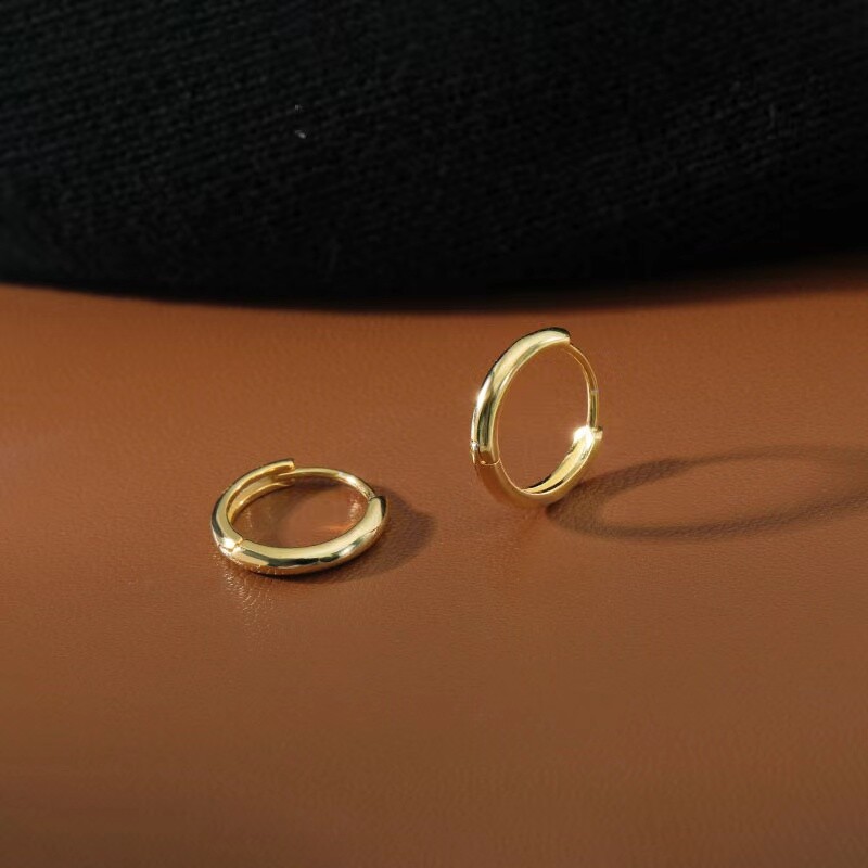 Womens 316L Surgical Steel Round Huggie Hoop Earrings Trendy Jewelry 8-20mm 2Pcs
