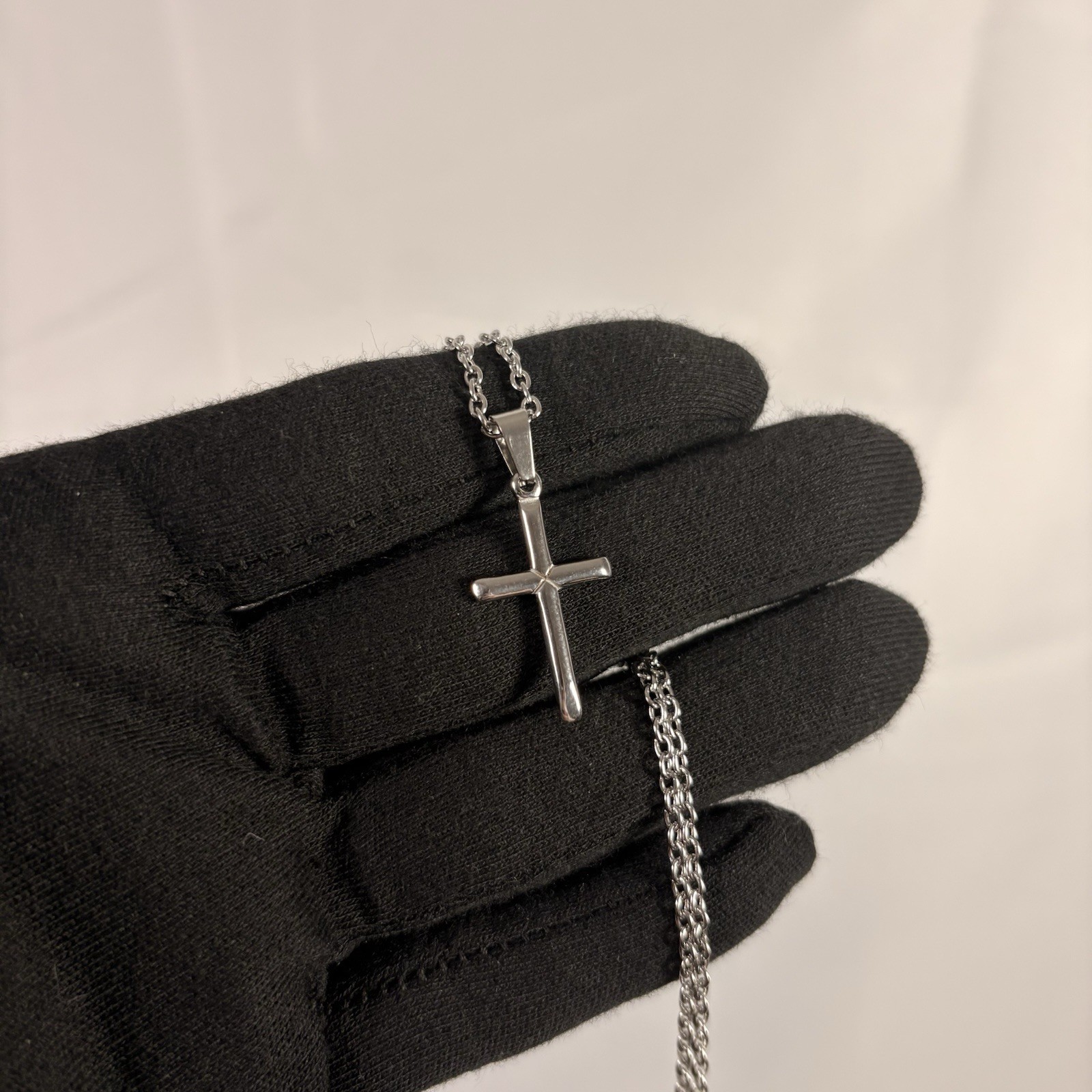 Premium 316L Surgical Stainless Steel Cable Chain 2mm 20” + Cross Pendant