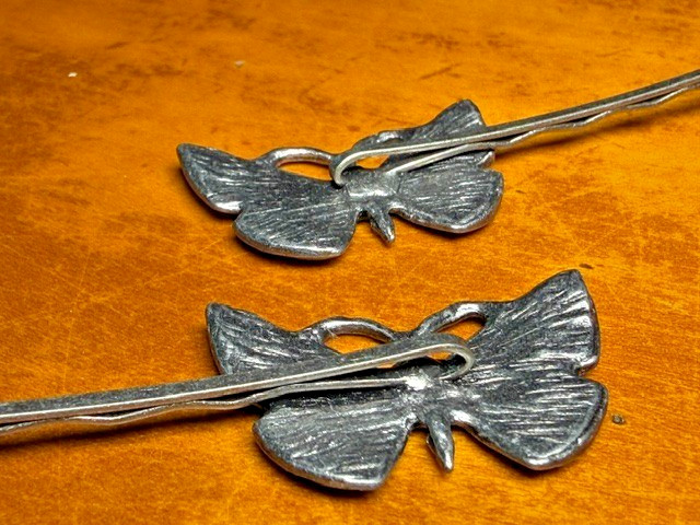Cloisonne Butterfly Hair Bobby Pins (2): Enamel Traditional Jewelry