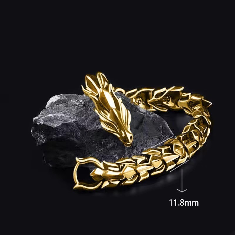 Men’s Viking Dragon Bracelet 20CM Punk Vintage Hip Hop Bangle 3 Colors Gift