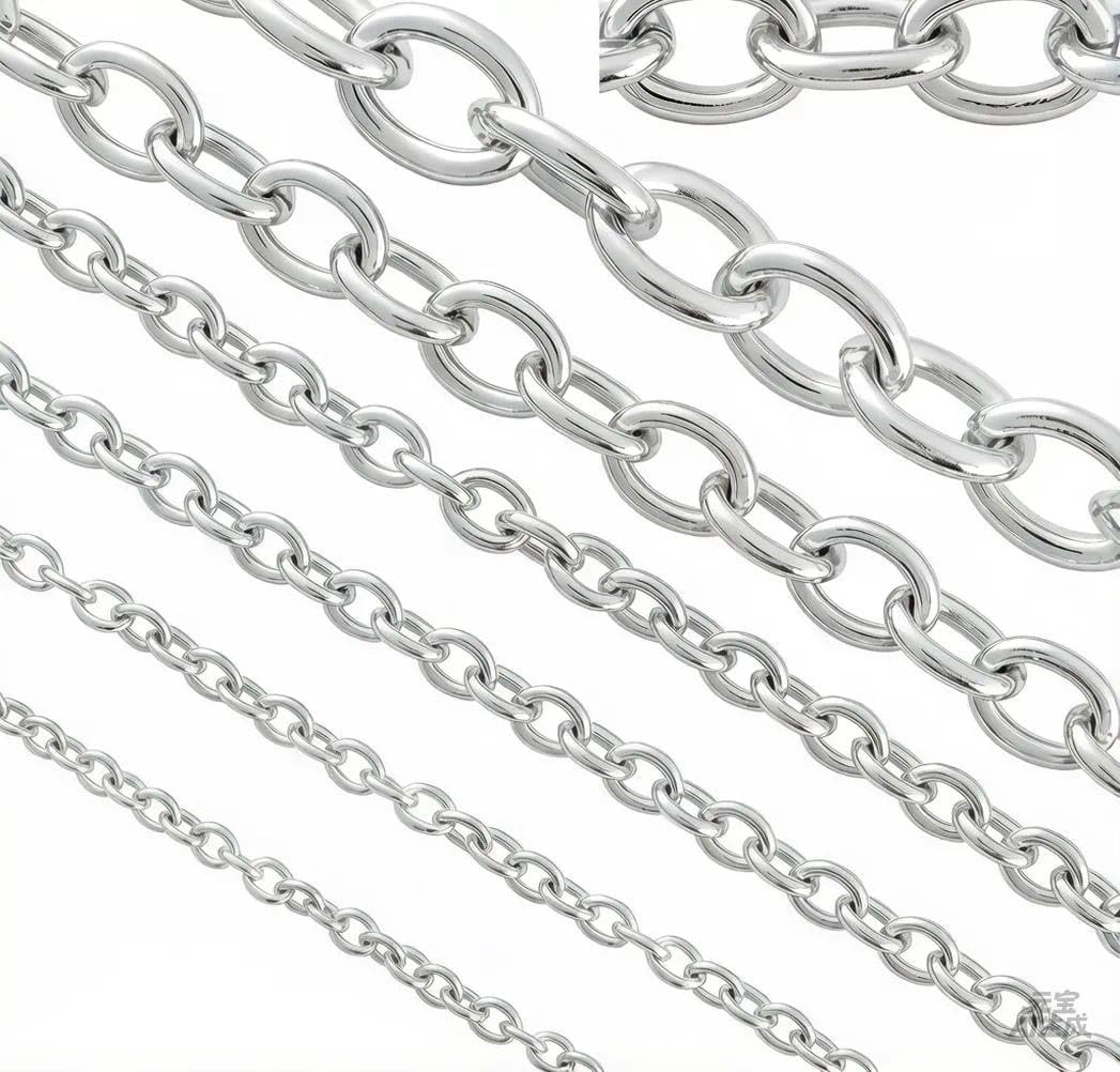 33ft Stainless Steel Rolo Cable Chains Findings Fit For Jewelry Making sc1027a