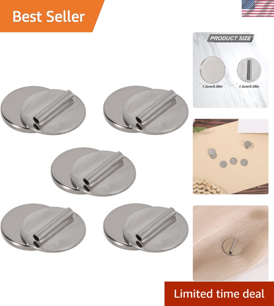 Versatile 5pcs Magnetic Brooch Converter Set – Ideal for Thin Fabrics and More