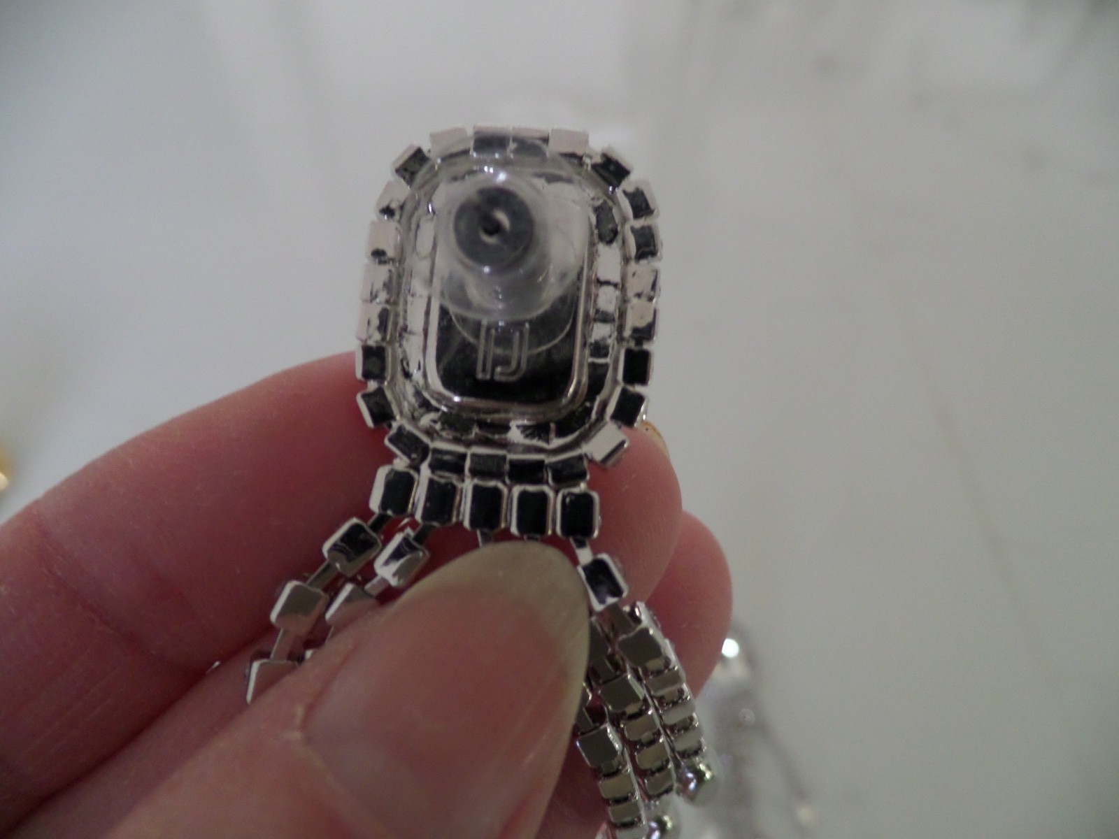 New Latest DANNIJO clear crystals drop earrings screw back, retail $229