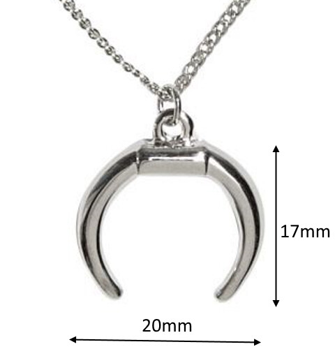 CRESCENT MOON Pendant NECKLACE Female Empowerment 22cm Fine SILVER TONE Chain