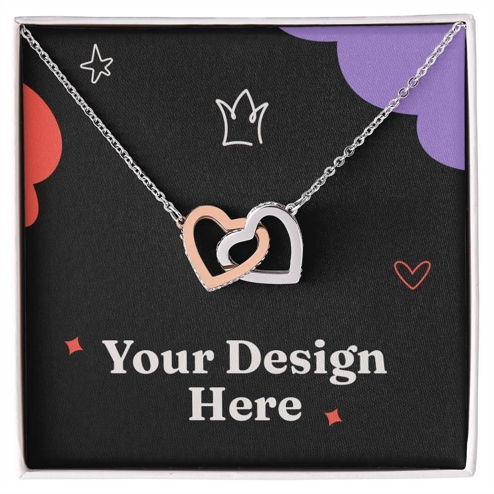 Necklace Interlocking Hearts Yellow And White Gold Variants With Luxury Box NEW