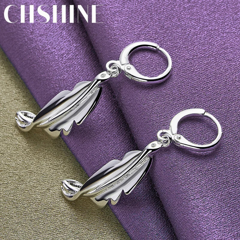 CHSHINE 925 Sterling Silver Leaf Earrings For Women Fashion Charm Jewelry