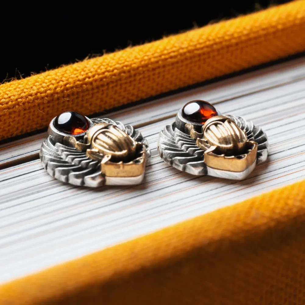 Scarab Stud Earrings. Egyptian Jewelry. Gifts for Men Women
