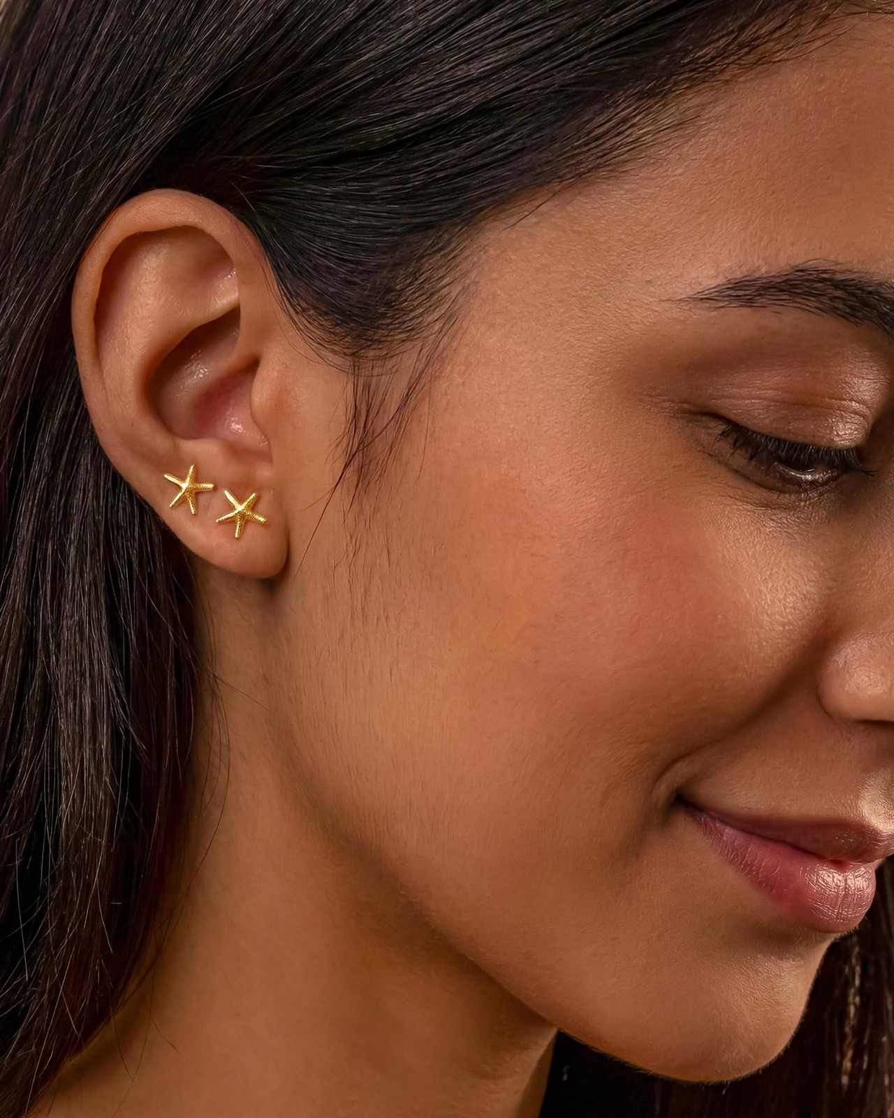 Gold Earrings for Women Trendy 14K Starfish & Stud
