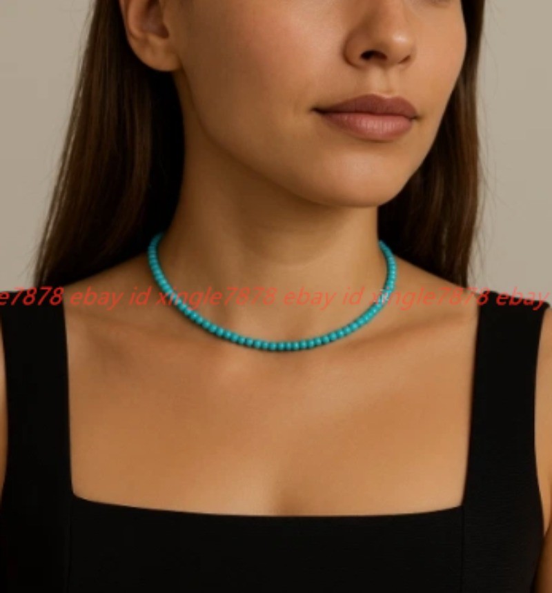 Natural 4mm Turquoise Bead Queen Necklace 16-36in Healing Reiki Energy Gifts