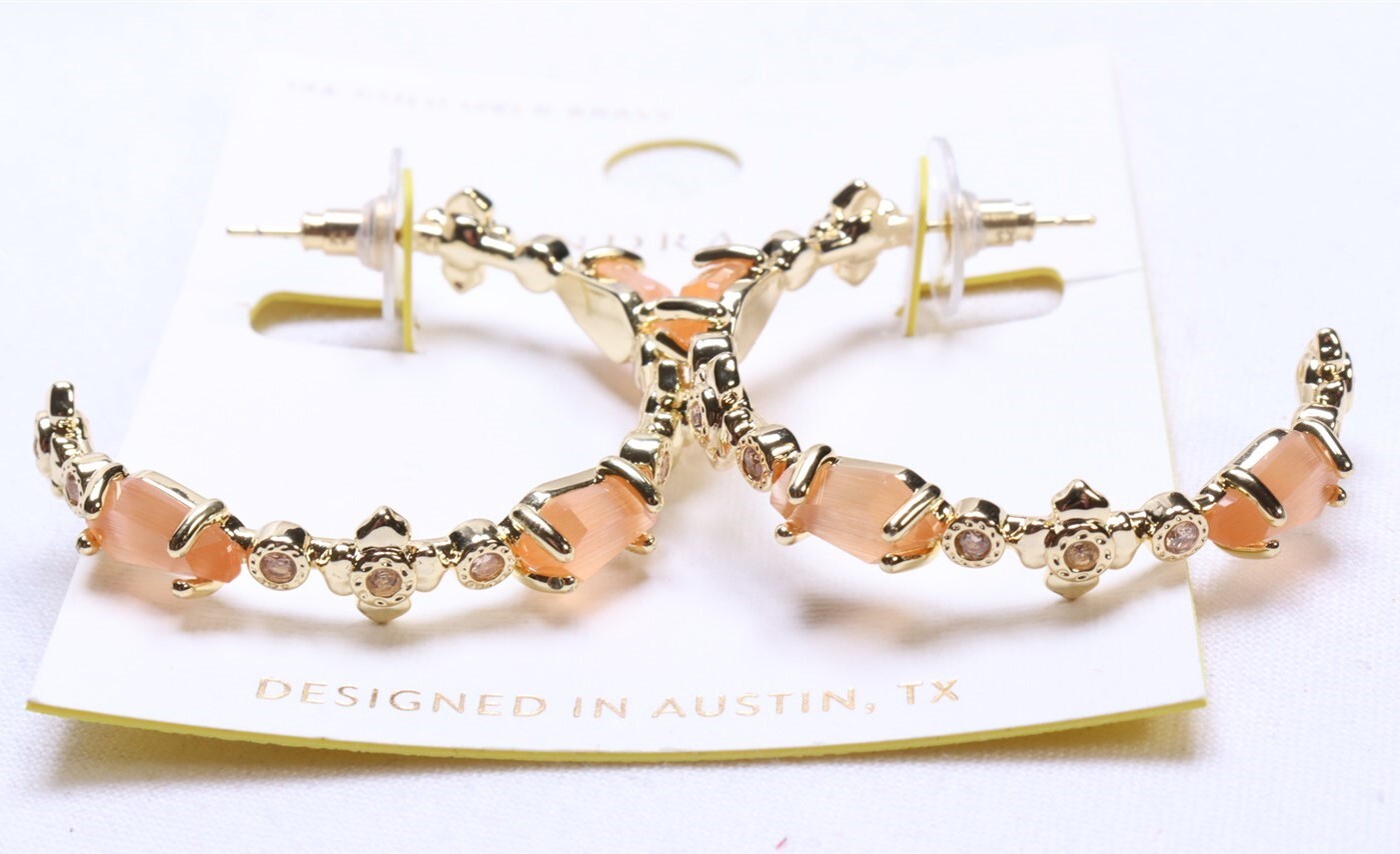 Kendra Scott June Mix 14K Gold Over Brass Statement Hoop Earrings – Coral Orange