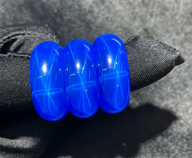 Top Lab Created Dark Blue Star Sapphire Ring.You can make pendant necklaces 1Pcs
