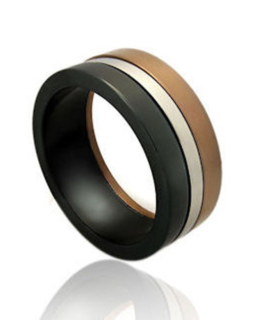 Pride Shack – Bear Pride Flag Ring – Mens Male Gay Pride Steel Ring GLBT Jewelry