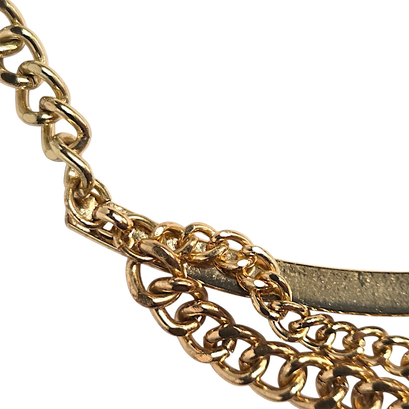 BCBGeneration Multi Strand Choker Layered Chain Gold Tone Long Necklace 15″-20″