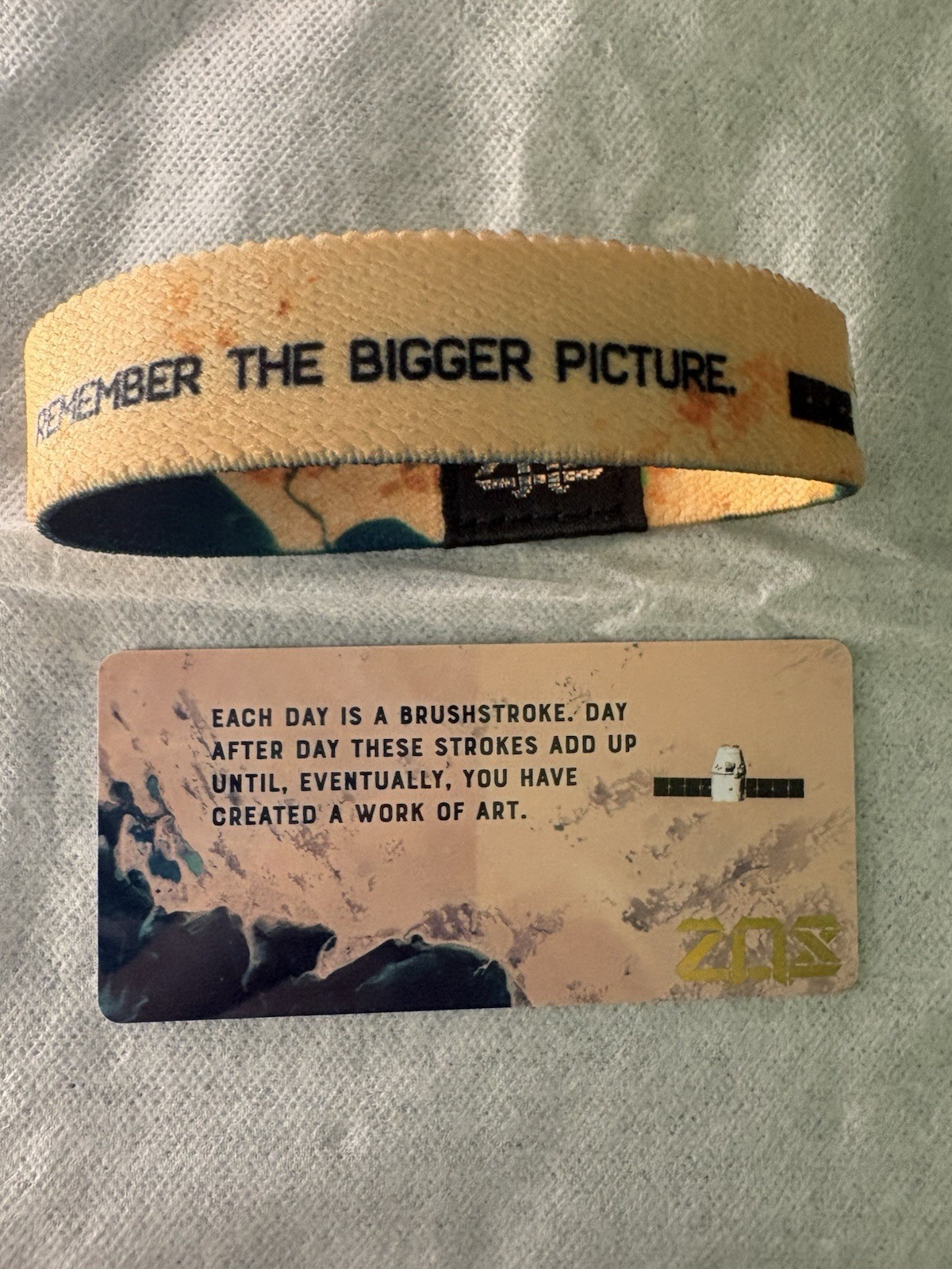 ZOX Multicolor Fabric Wristband “Remember the Bigger Picture.”