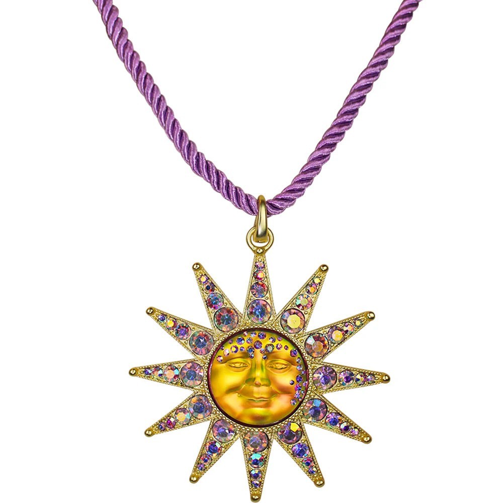Kirks Folly Stella Luna Goddess Seaview Moon Open Ring Charm Necklace goldtone