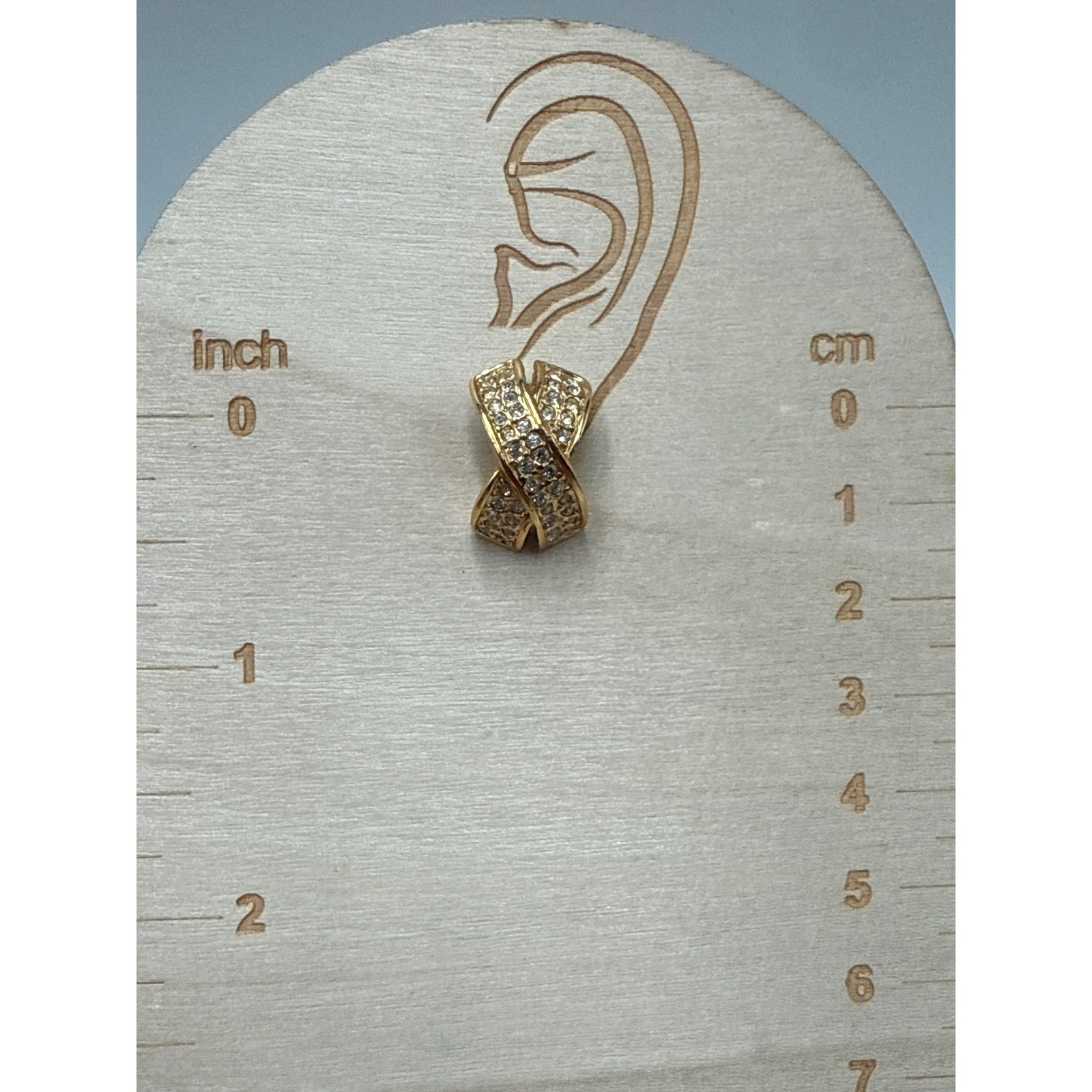 Roman Vintage Gold Tone Rhinestone Crisscross X Stud Earrings Pave Crystal