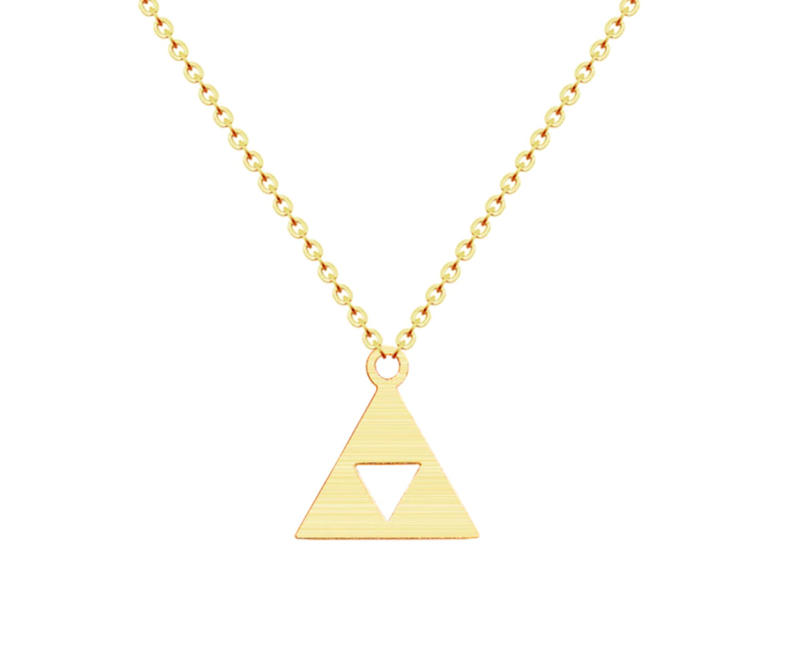 Triforce GOLD Plated Necklace Pendant Game Nintendo Zelda Link Courage Wisdom