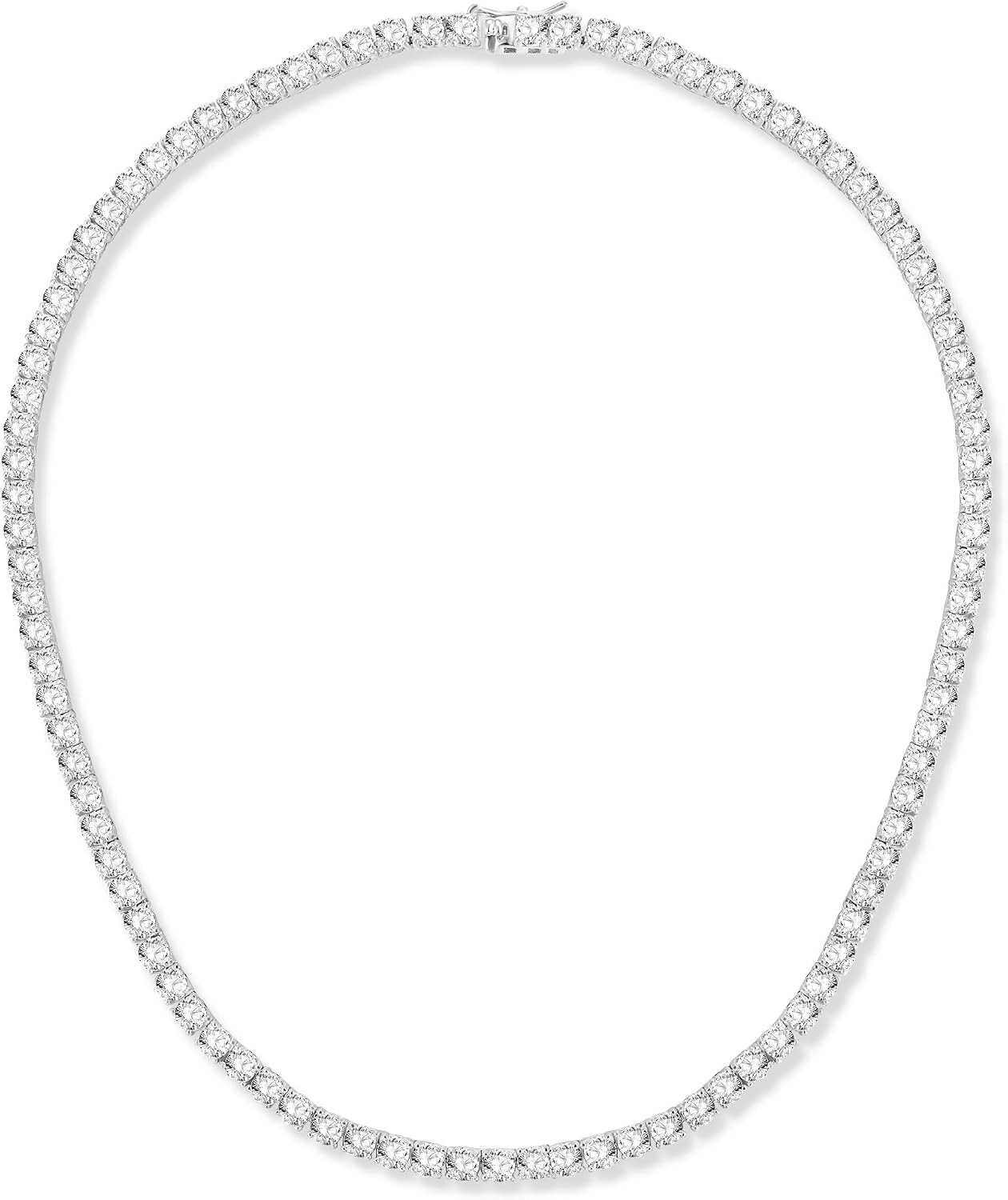 4mm CZ Tennis Necklace 18K White Yellow Gold Plated Chain 16-24 Inch Gift