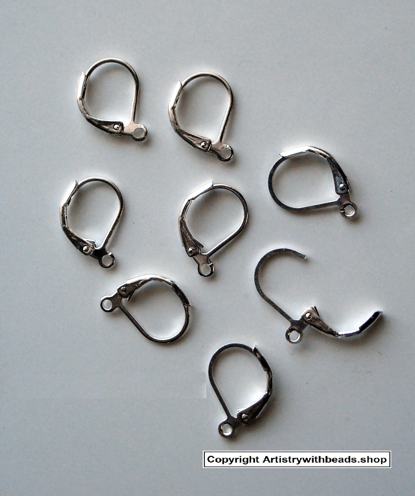 8 Lever back earring findings silver plated loop create dangle earrings fpe106