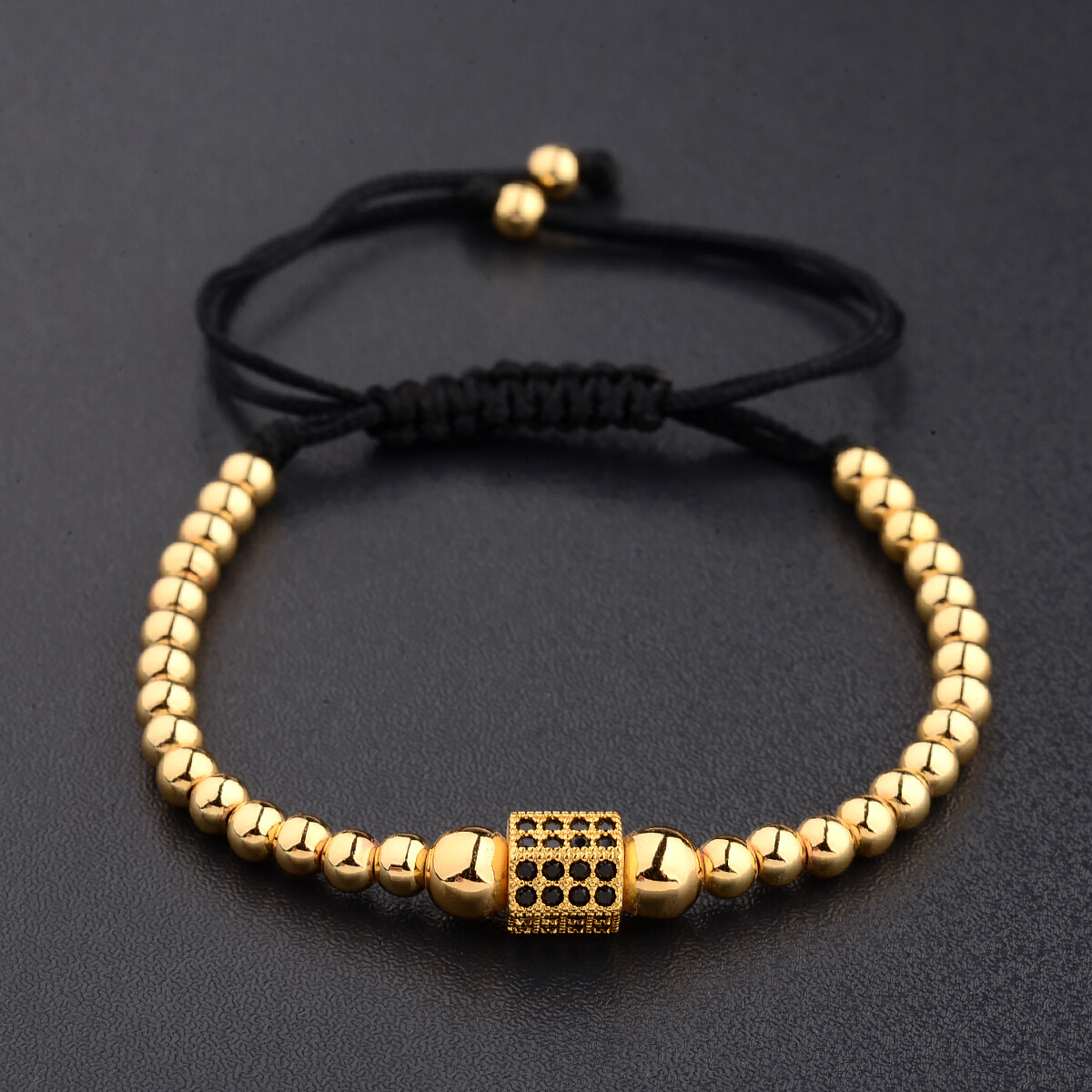 24kt Luxury Men Women Micro Pave Gold Braiding Macrame Bracelets Bangle Jewelry