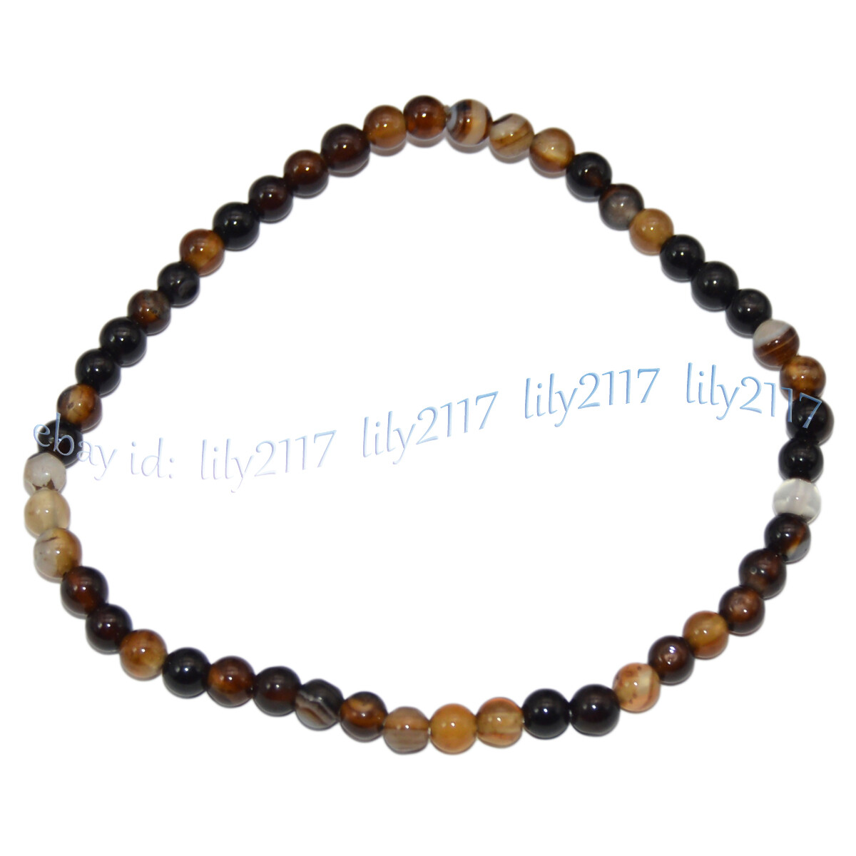 Handmade 4mm Mixed Natural Gemstone Round Beads Stretchy Bracelet Reiki Chakra