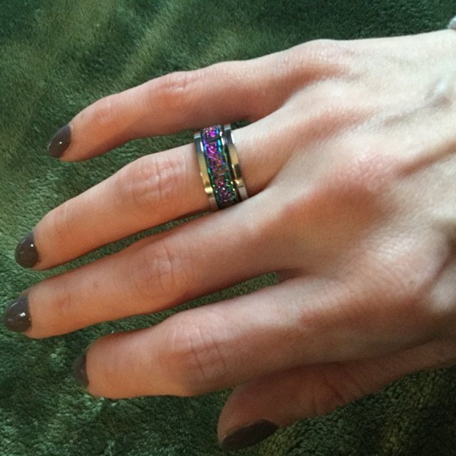 Rainbow Celtic Spinner Ring Stainless Steel Meditation Anti Anxiety Band Sz 3-17