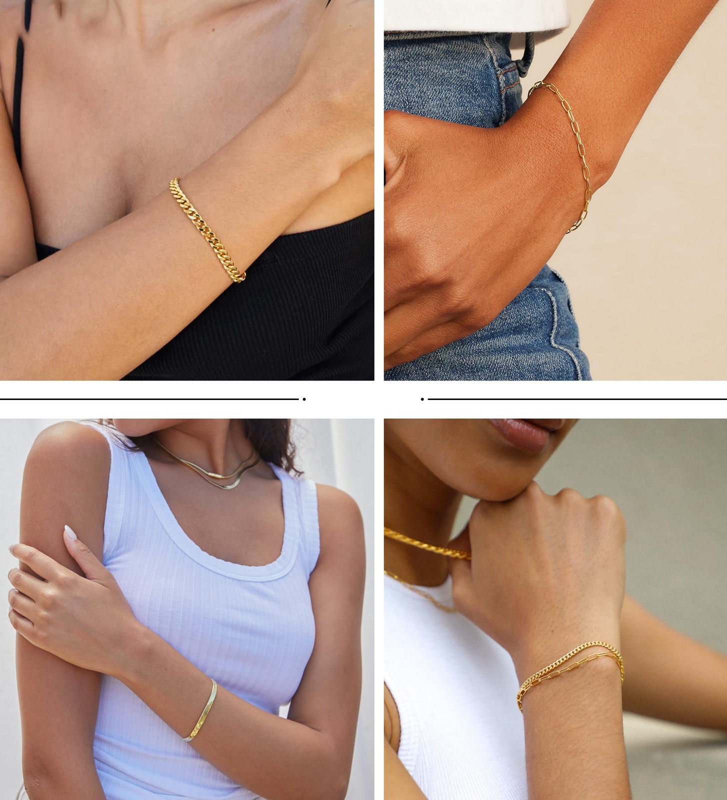 DEARMAY 14K Gold Plated Bracelets for Women Jewelry Sets Stack Trendy Dainty …