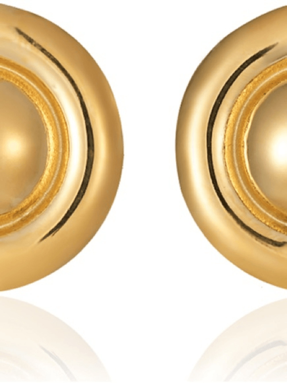 Shiny Dome Gold Stud Earrings – Women Jewelry