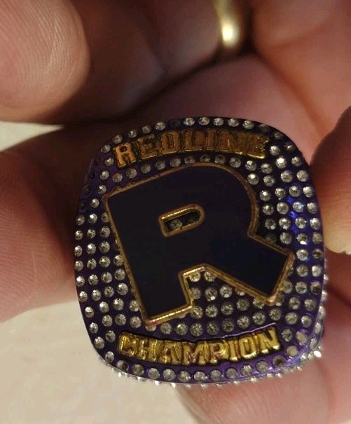 CHEER Championship Ring Purple Size 7 Initial “R” Purple Rhinestone Cheerleader