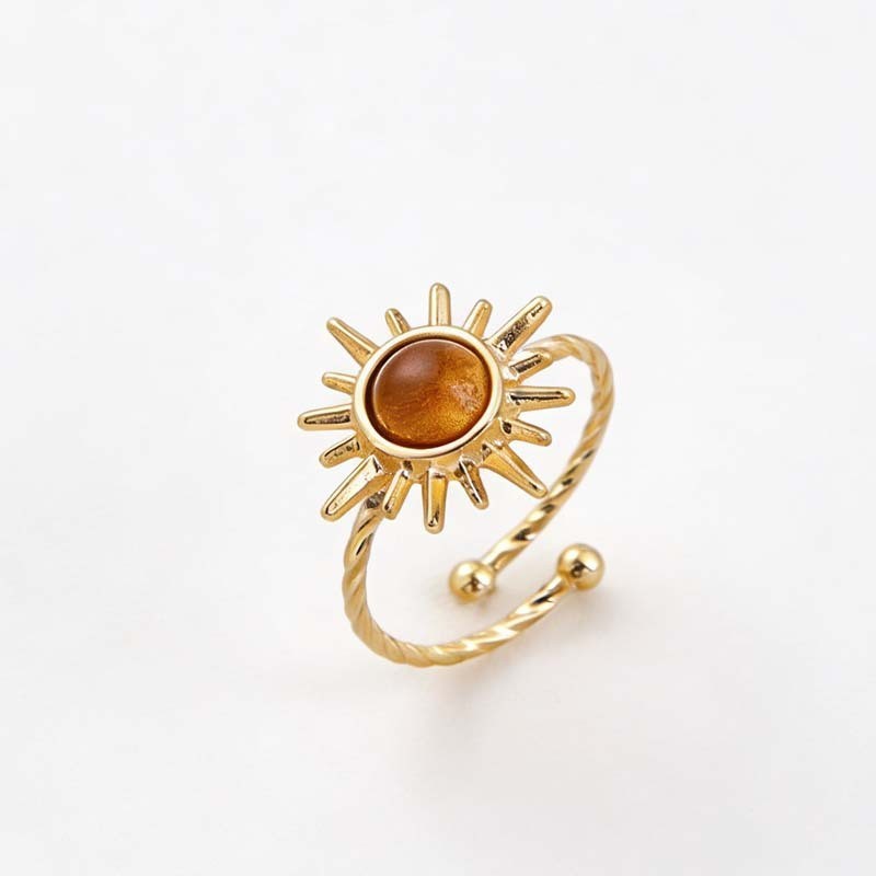 1Pcs Sunflower Ring for Women, Elegant Alloy Flower Ring Jewelry Gift