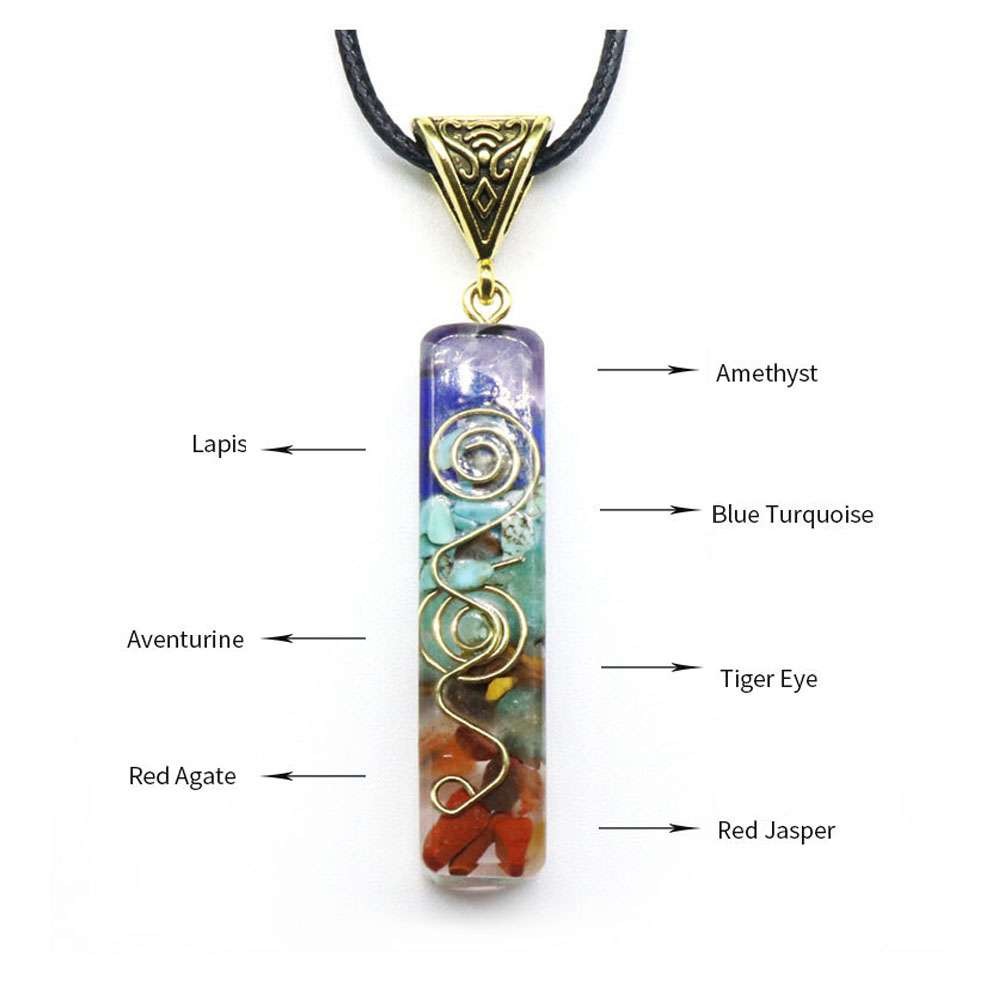 7 Chakra Healing Pendant Natural Stone Energy Protection Women Men Necklace Gift
