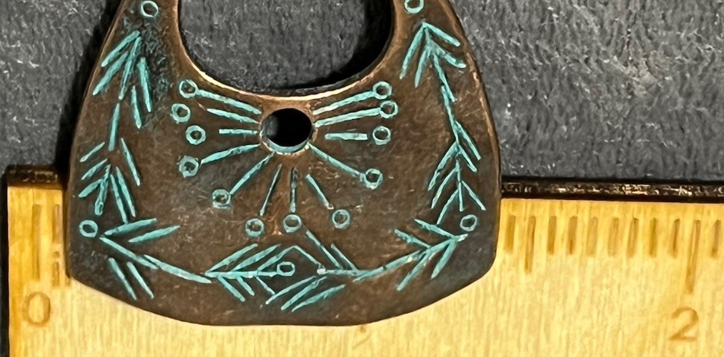 Indigenous Made Metal Bronze Alloy Dangle Earrings Stocking Stuffer Pine Trees