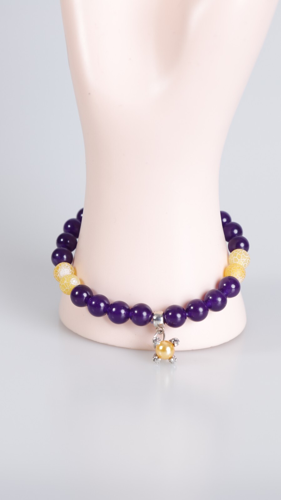 Moderna Pulsera de Cuentas Piedras Naturales Jade purpura Regalo Para Mujeres