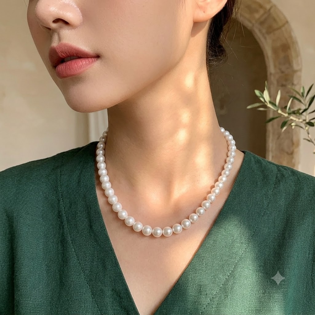 Natural Freshwater Baroque Shaped Pearl Necklace Elegant Handmade Jewelry Gift