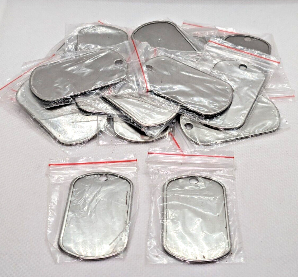 Lot of 30 Blank Plain Stainless Steel Dog Tags Pendant Matte Finish Jewelry