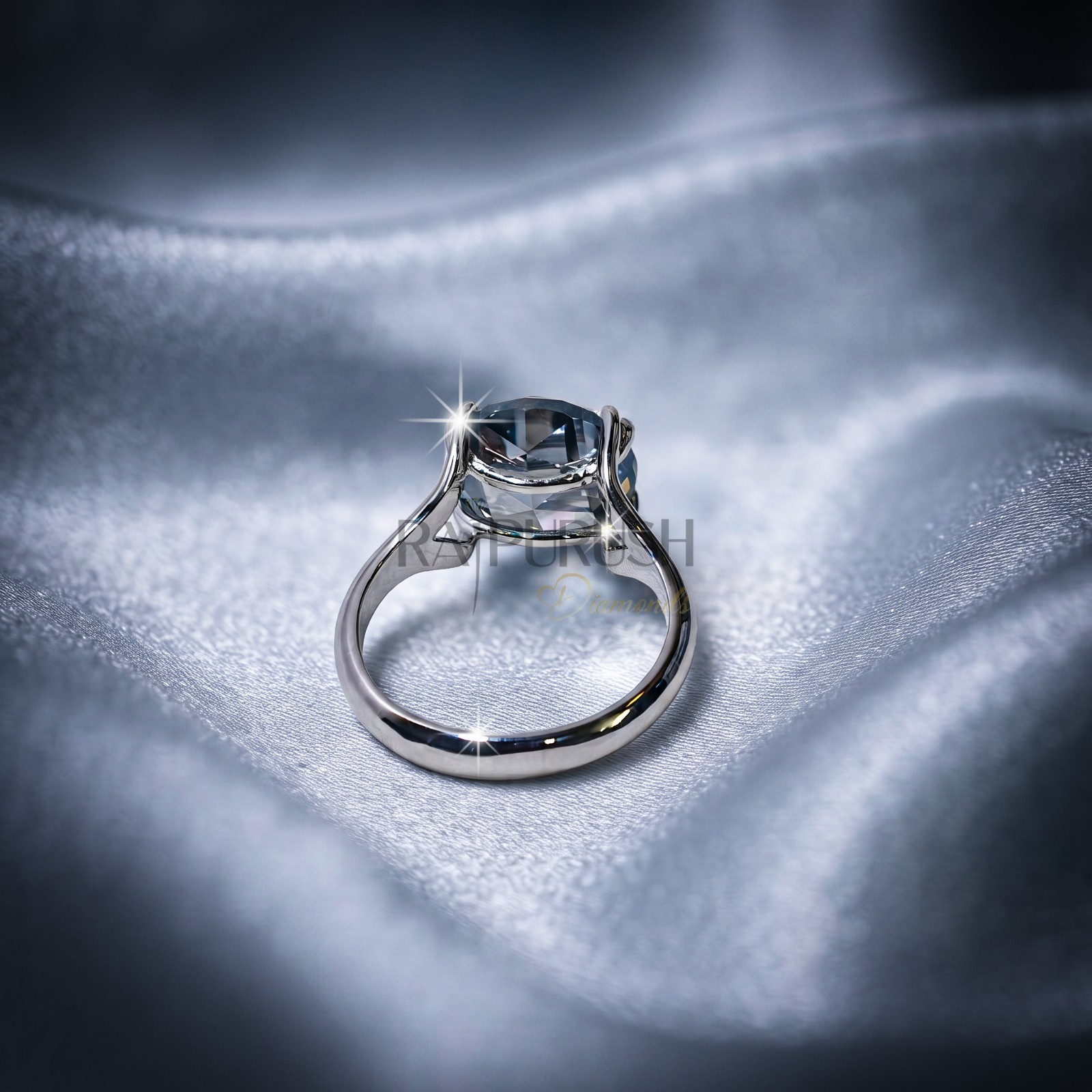 Round Charcoal Grey Moissanite Solitaire Unisex Ring in 925 Sterling Silver